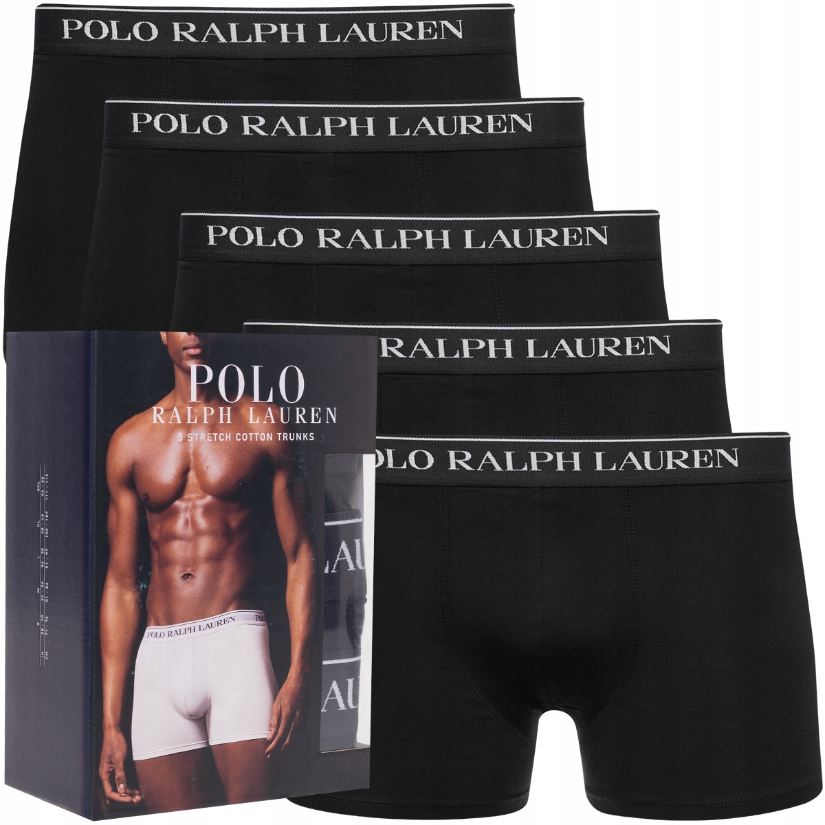 Ralph Lauren Polo Bokserki Majtki Męskie Premium 5 pack Oryginał r. L