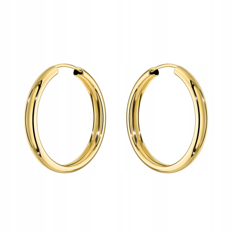 Zlaté Náušnice Dámské pr. 585 Kolečka Kroužky 20mm 14k
