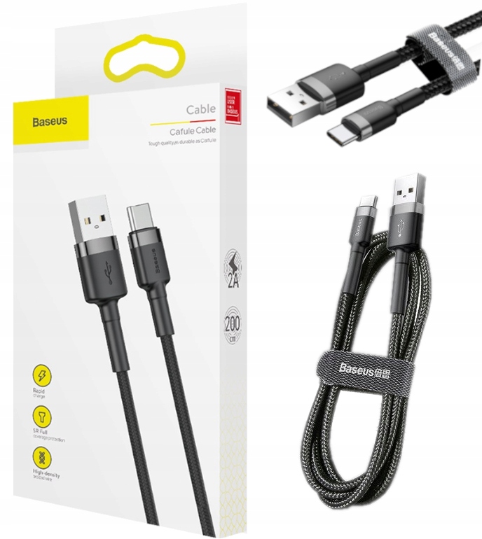 

Baseus Kabel 2m do Ładowarki Usb Typ C QC3.0 Długi