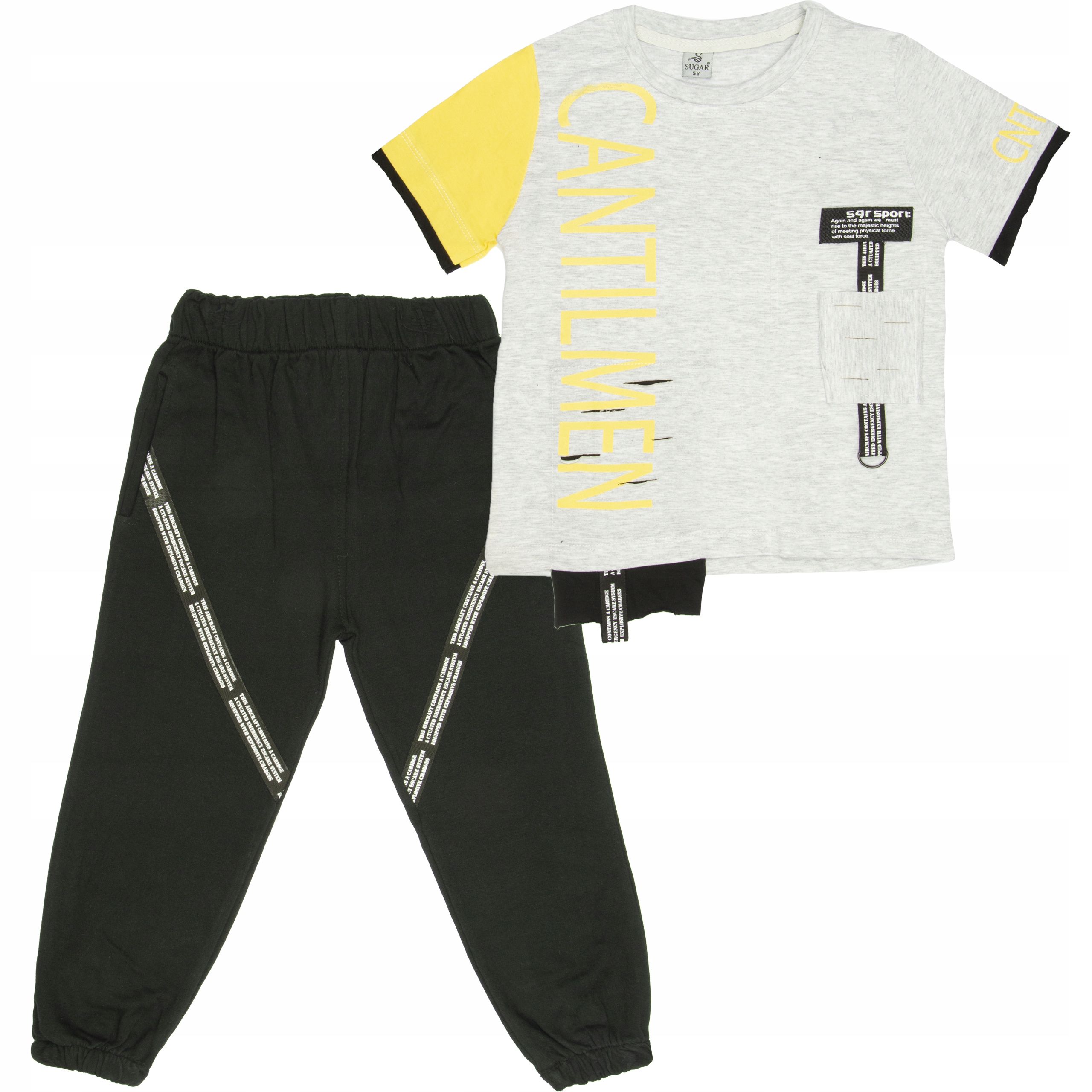 

Komplet Bawełniany chłopiec spodnie t-shirt 116