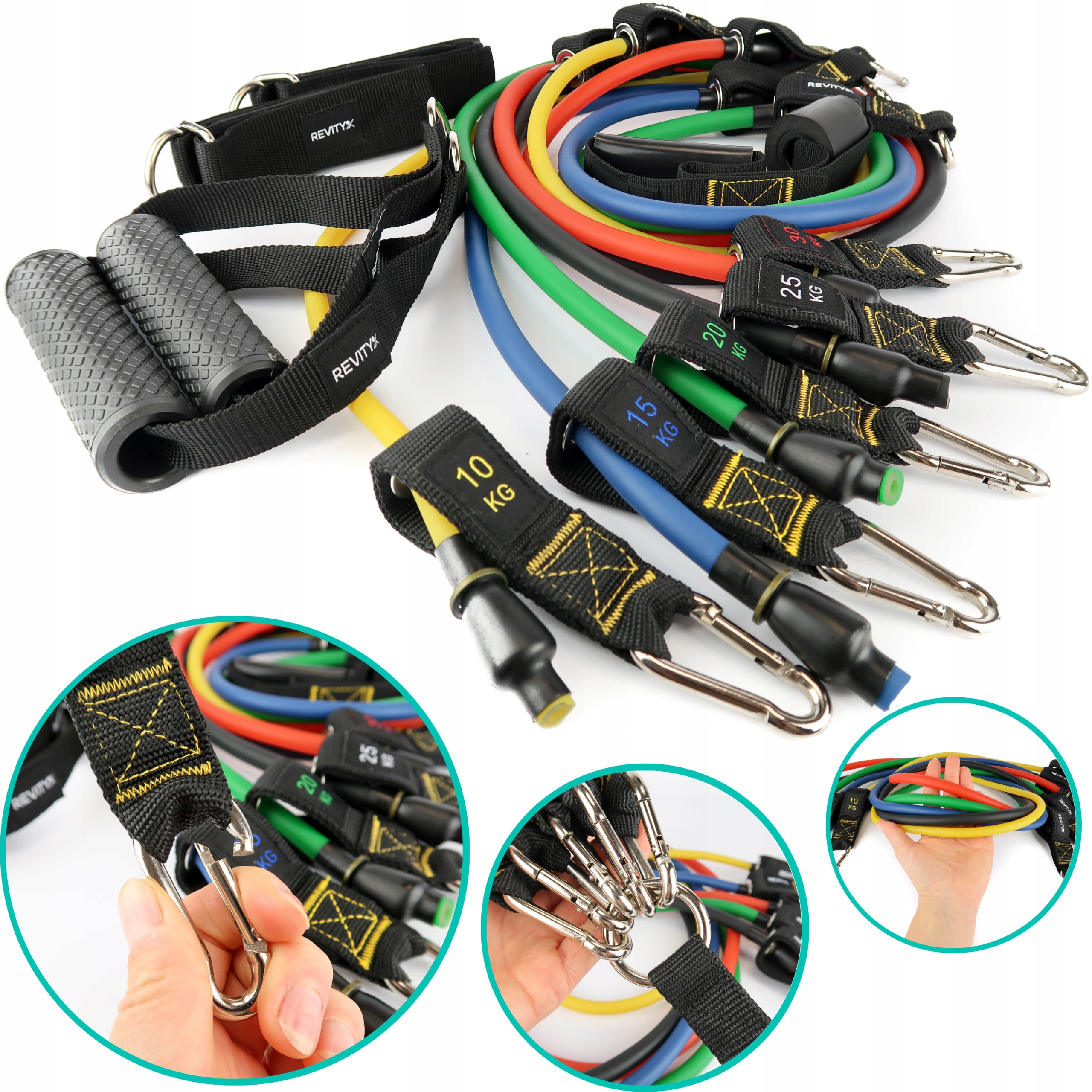 GUMY OPOROWE DO ĆWICZEŃ WORKOUT BANDS PRO ZESTAW DO 100 KG WYSOKA JAKOŚĆ Model Zestaw 5 gum oporowych do ćwiczeń fitness