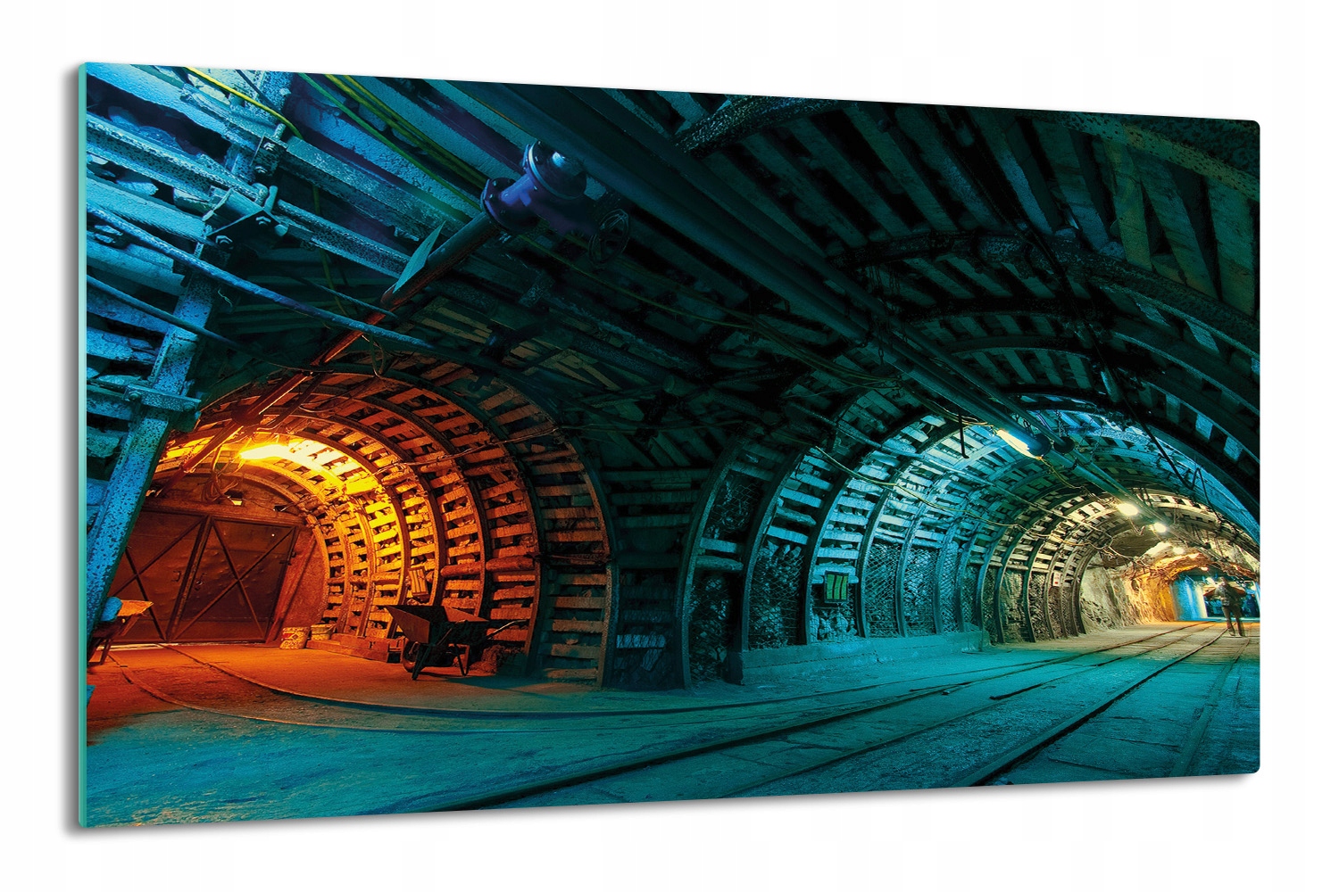 skleněný splashback 80x52 s grafikou Důl tunel