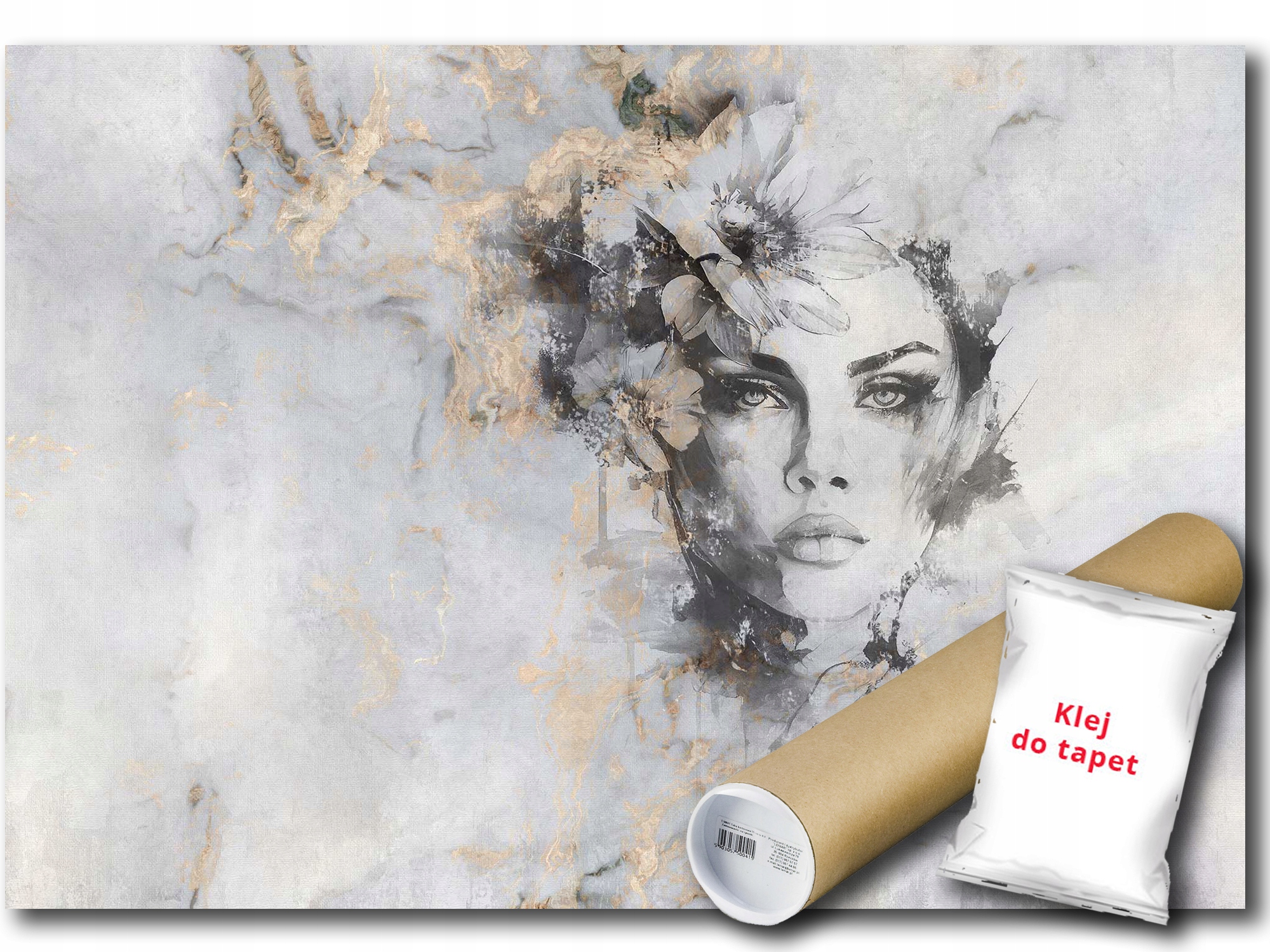 Fototapeta Flizelina Beton Portrét Žena Zlato 250x175 lepidlo bonus