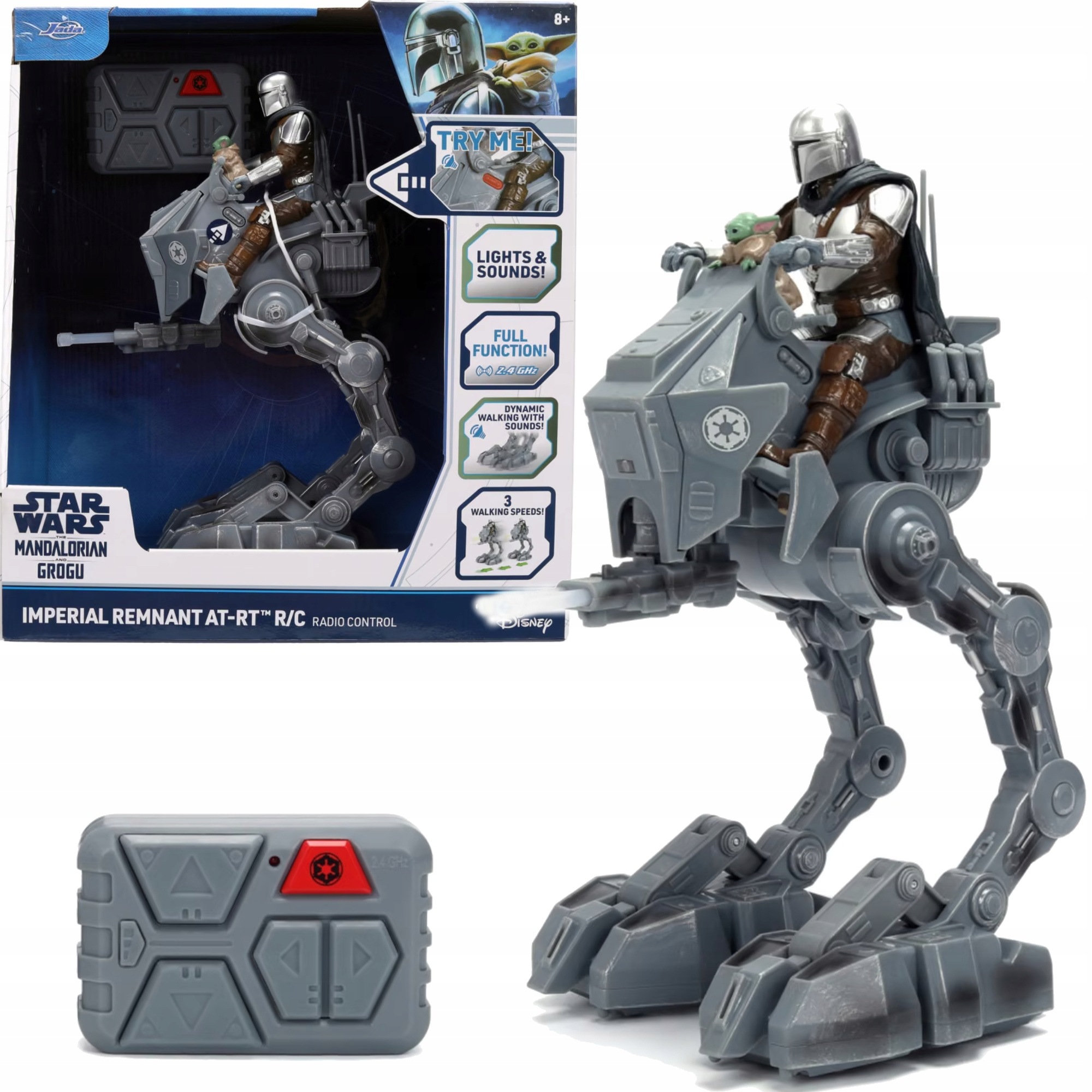 Star Wars Dálkově Ovládané Vozidlo At-rt Mandalorian Grogu Disney Sv. Zvuk.