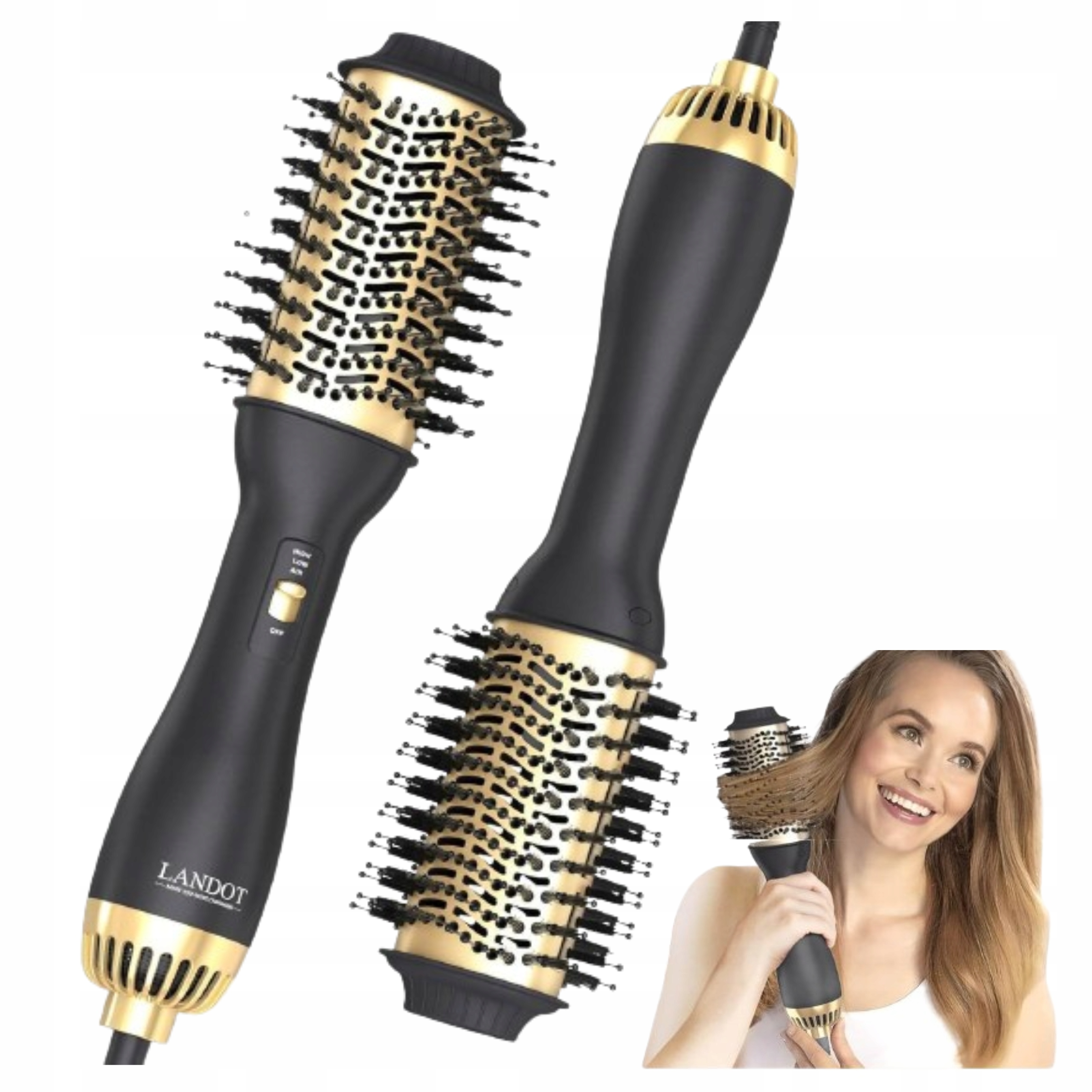 Iontový kartáč na úpravu vlasů 2v1 Fén Lokowka Styling