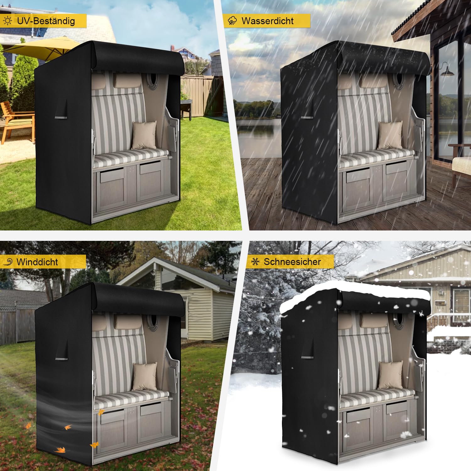 DOKON Pokrowiec Na Leżak Ogrodowy Wodoodporny UV 120x90x155/140cm — miniatura 3