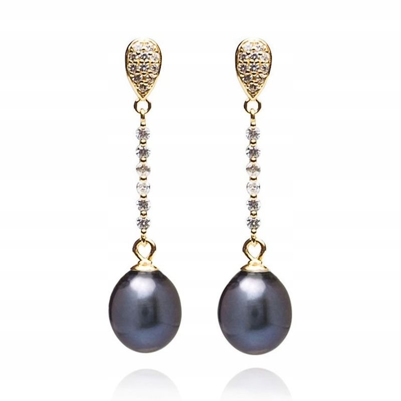 Stříbrné Náušnice S Pravými Oválnými Perlami