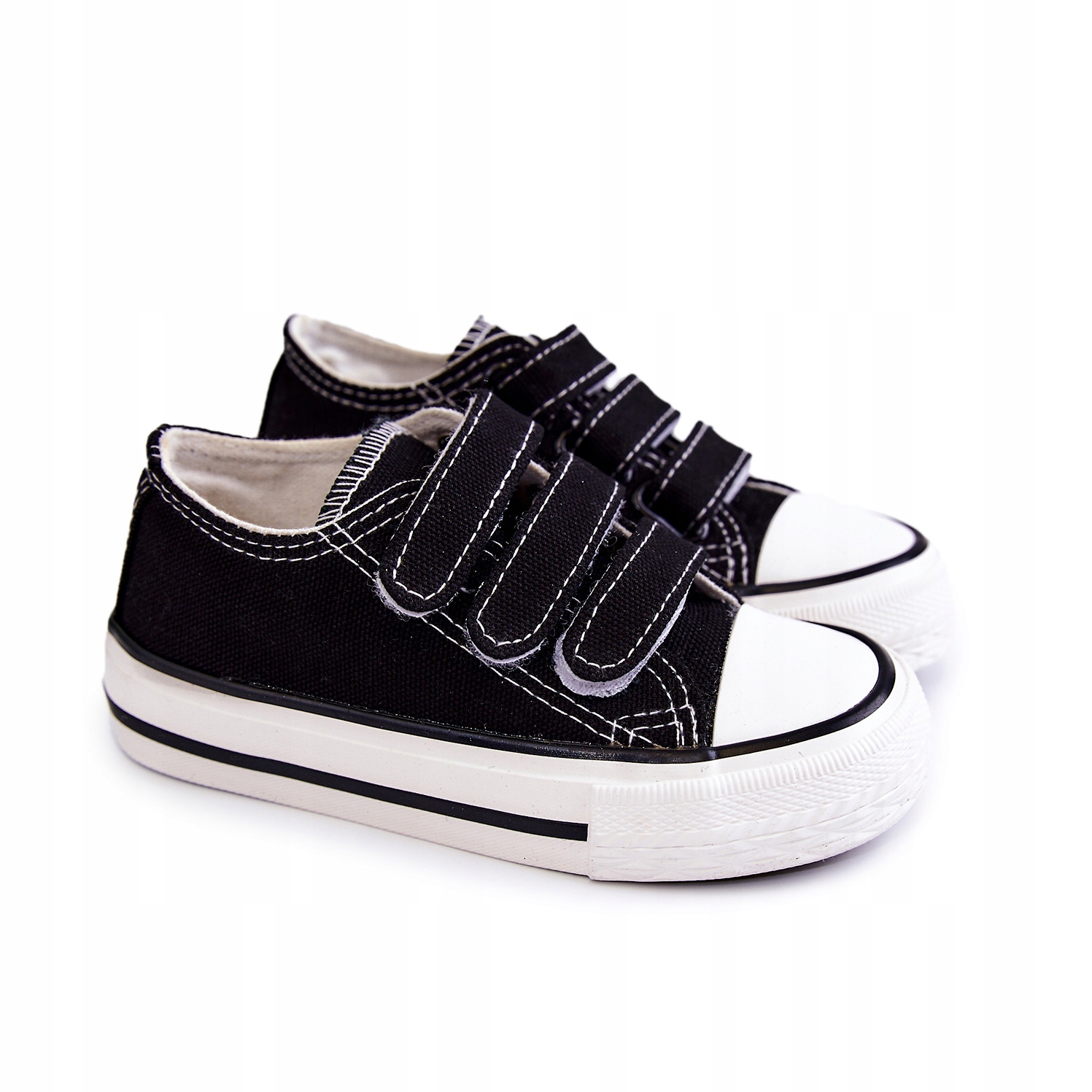 

Dziecięce Klasyczne Trampki Na Rzepy Czarne 30