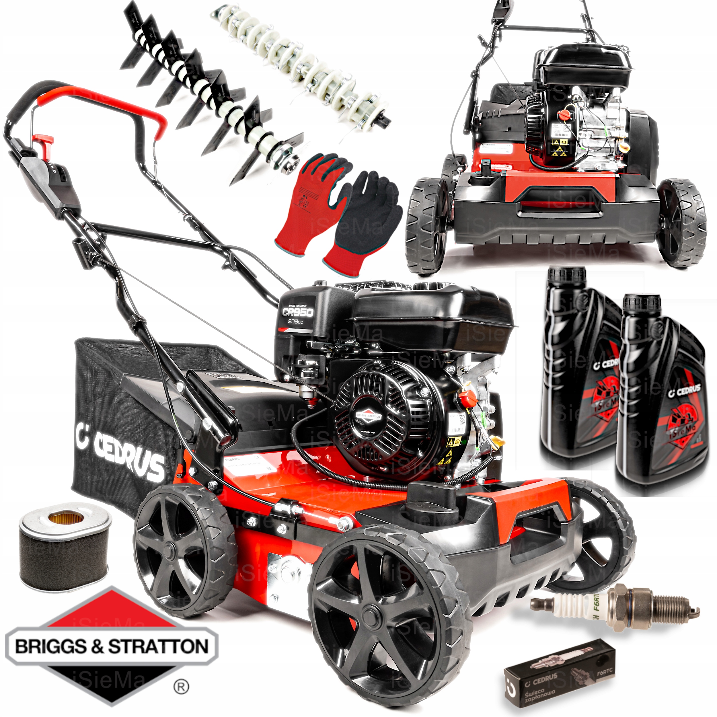 Wertykulator Aerator 2W1 Cedrus WR01-B Briggs&stratton Zestaw Megaaa XXL