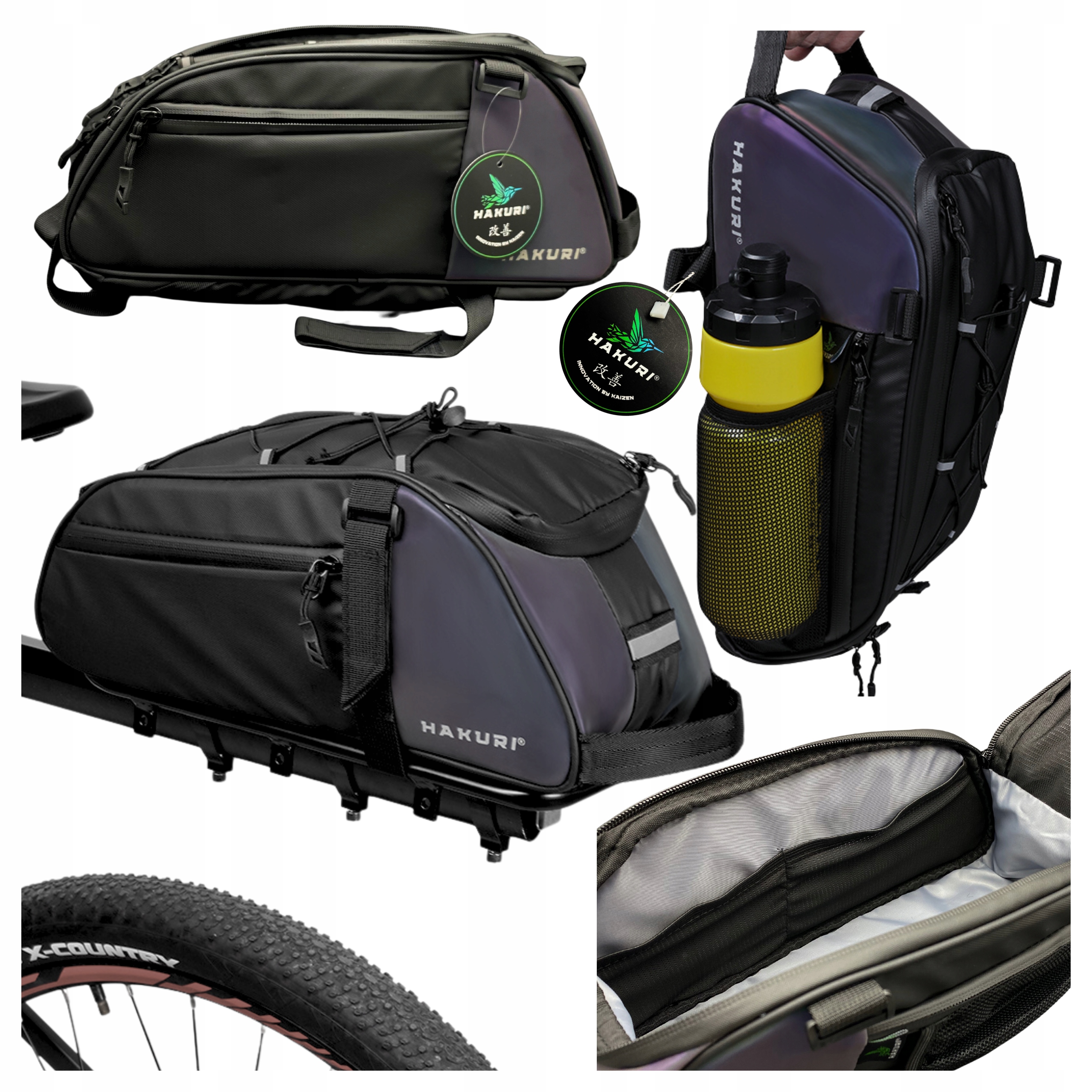 Sakwa rowerowa na bagażnik Torba na rower bagażnik Plecak 2w1 Wodoodporna