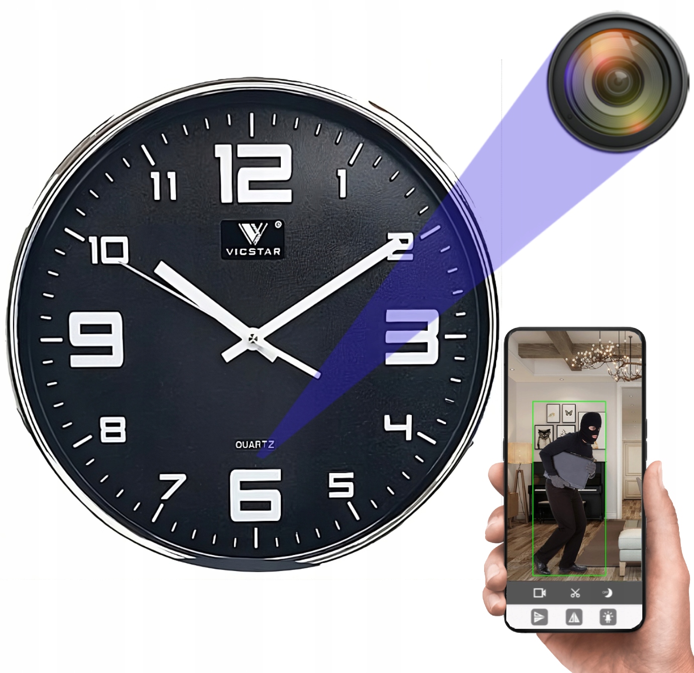 Skrytá Wifi Kamera, Hodiny Na Zeď, Špionážní Detekce, Živý Náhled