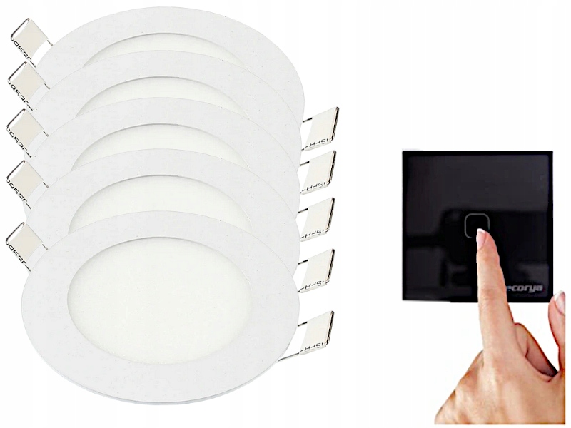 Sada Tenký panel Led svítidlo 3W 5x Vypínač