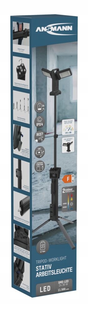 Pracovná lampa Ansmann WL11500R 15000lm aku230V