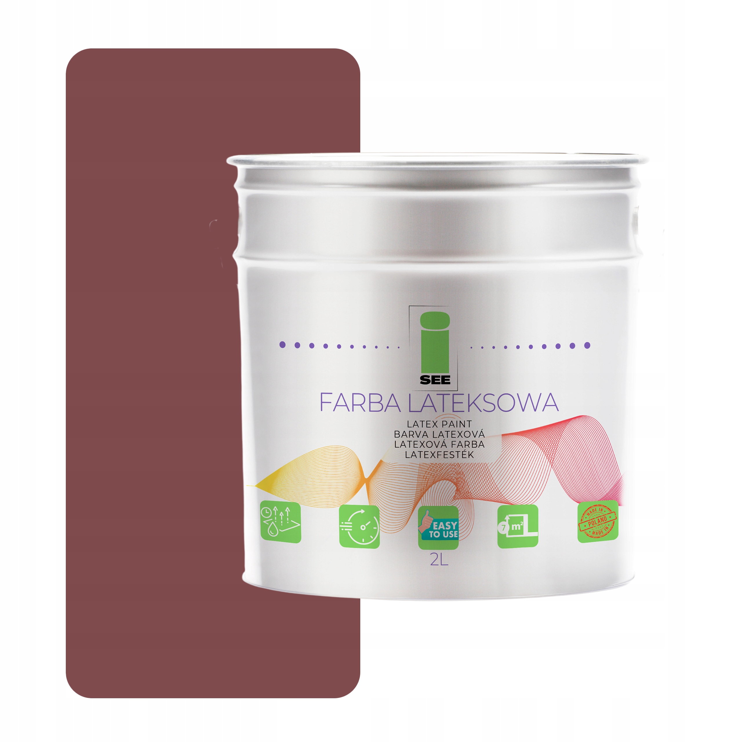 Latexová Farba Na Steny Priedušná Hnedá Teplá 2L Hypoalergénna