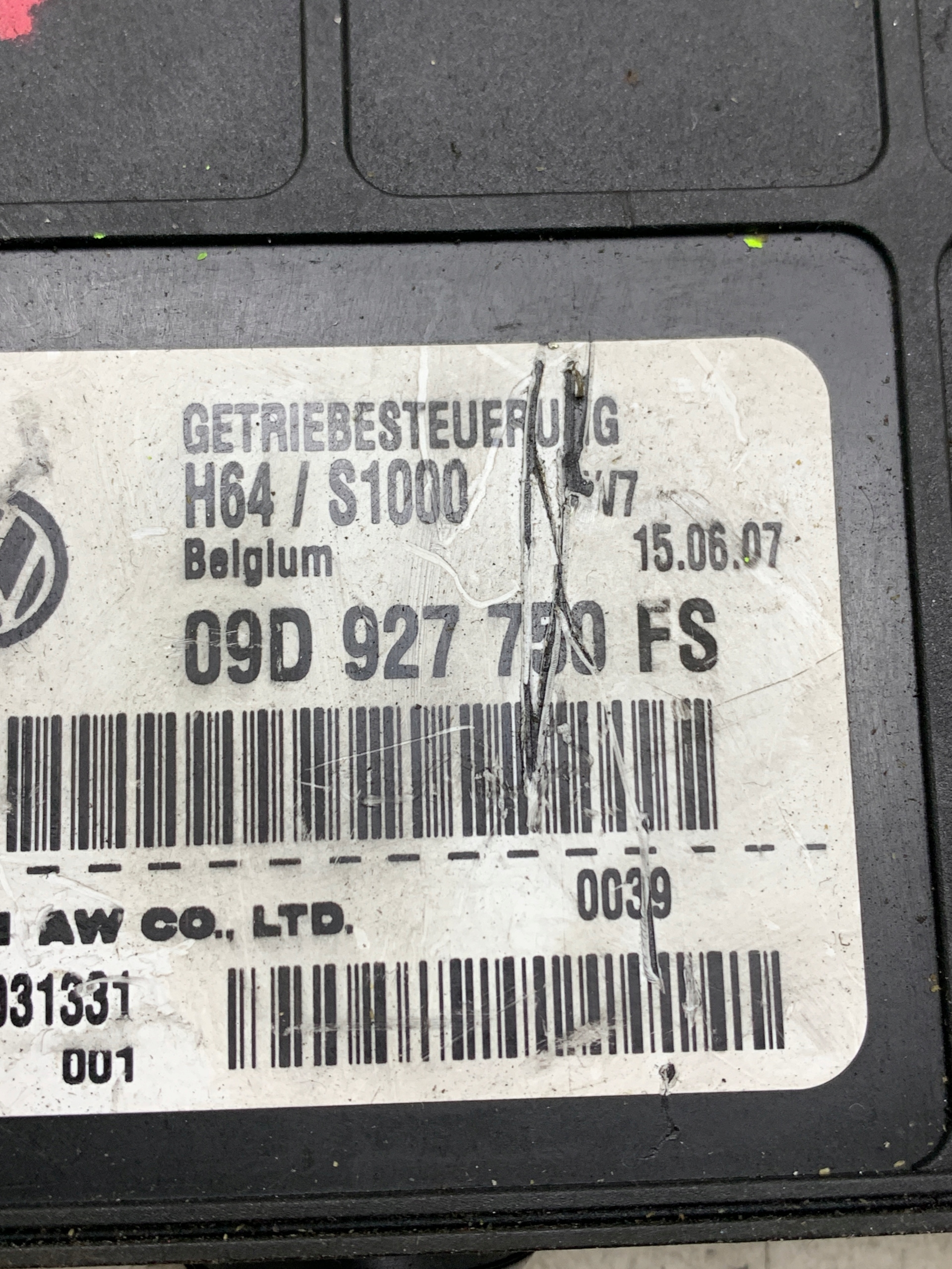 Bedienteil Getriebe getriebe 09D927750FS AUDI