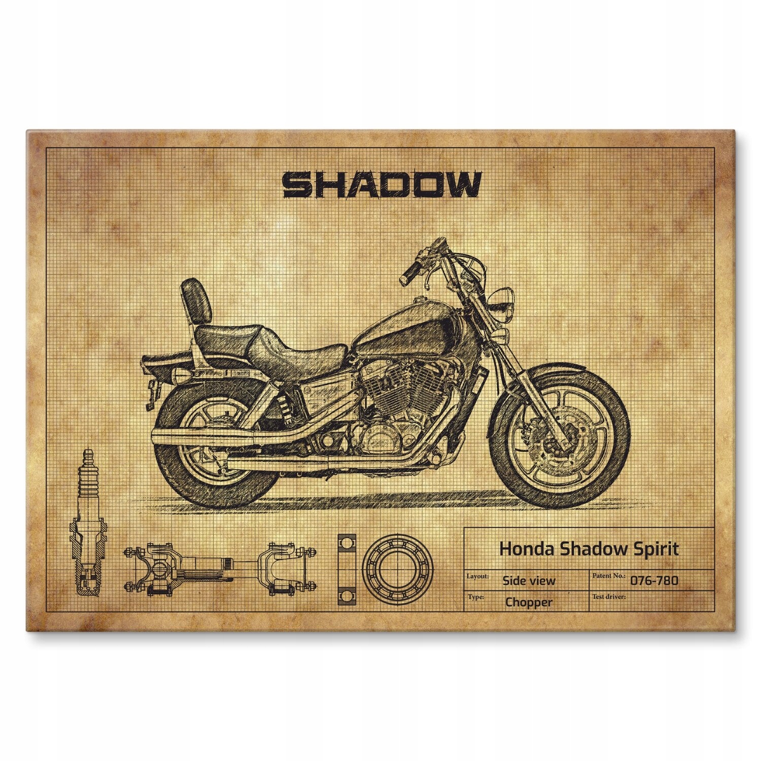 Kovový plakát Honda Shadow Spirit Dárek 30 x 42 cm