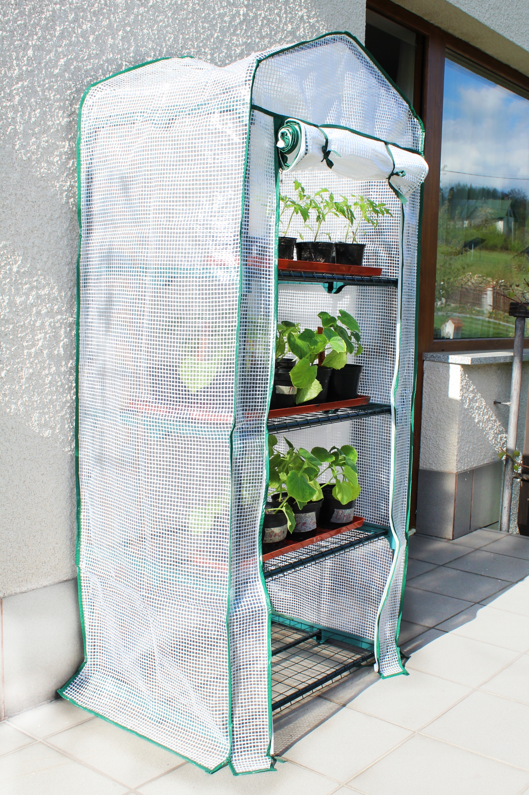 MINI SZKLARNIA OGRODOWA NA BALKON MAŁA FOLIAK BALKONOWA 163X70X50 TUNEL Stan opakowania oryginalne