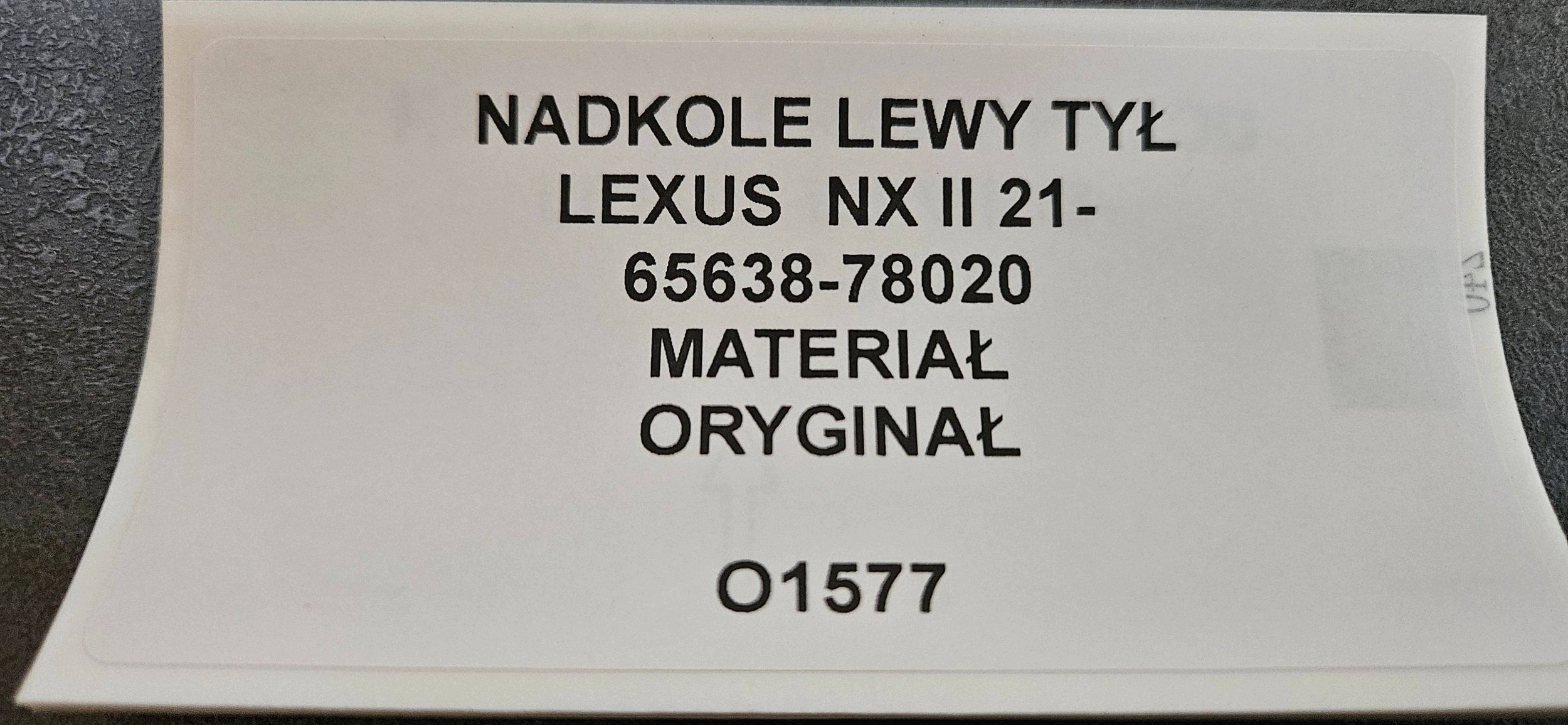 mudguard left rear part LEXUS NX II 21- original 65638-78020