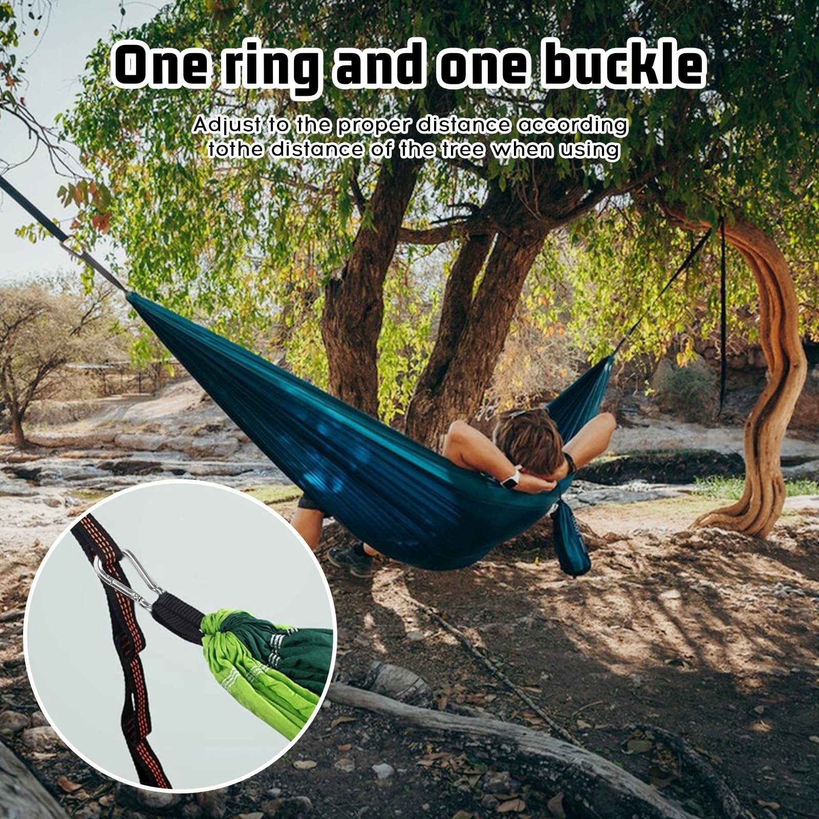 XCRPRT Zestaw Mocujący Do Hamaka 300kg Z Karabinkami Na Camping Outdoor — miniatura 4
