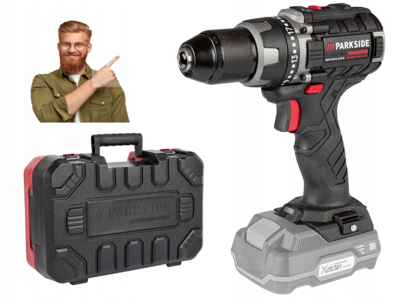 Akumulatorowa Wiertarko-Wkrętarka Parkside Performance Pabsp 20-Li C4 60Nm