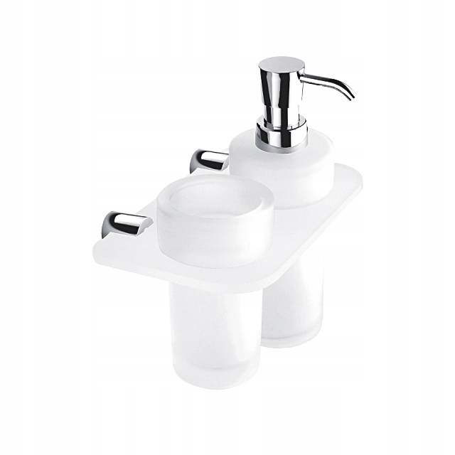 Nimco Bormo dvojitý nástěnný držák dávkovače a sklenky Br X3-5831W-26_