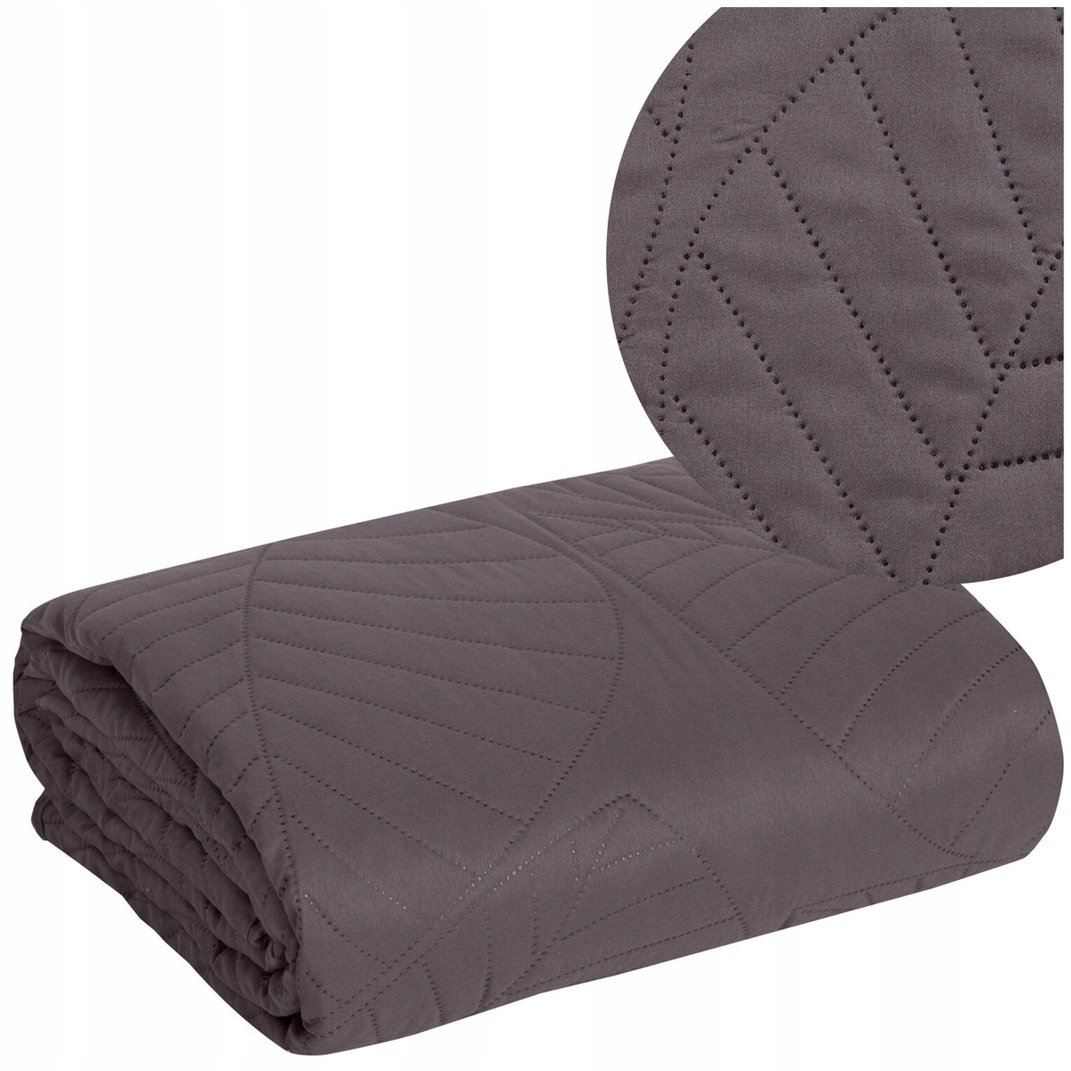 Přehoz na postel 220x240 dekorativní prošívaná jednobarevný BONI6 grafit