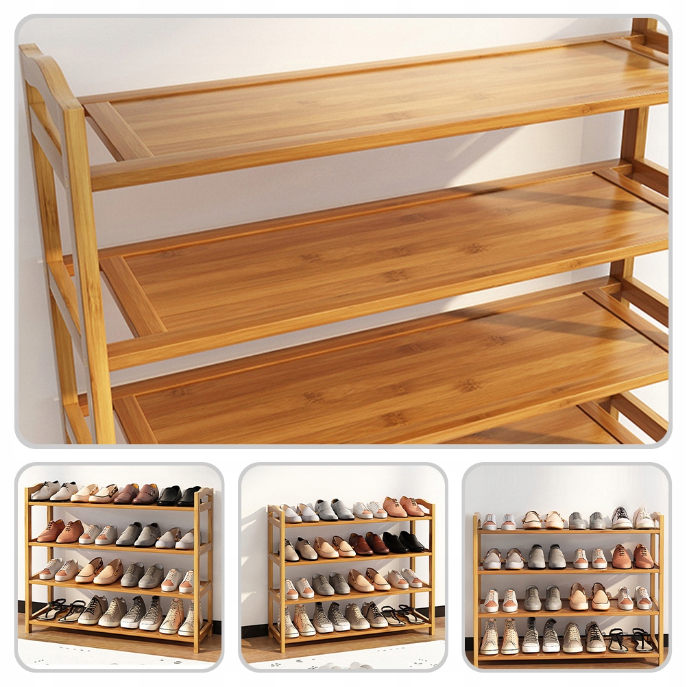 STOJAK NA BUTY 4-WARSTWOWY BAMBUSOWY STOJAK NA BUTY Model 124452