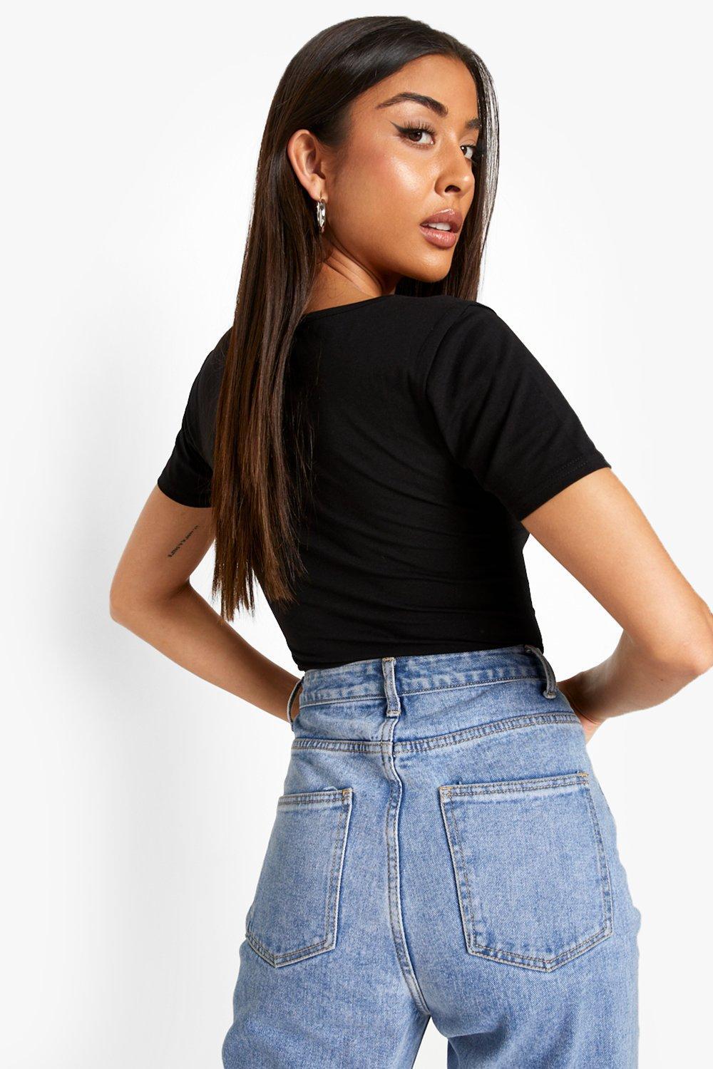 LC84305 *BOOHOO DOPASOWANE CZARNE BODY KRÓTKI RĘKAW XXL Marka Boohoo