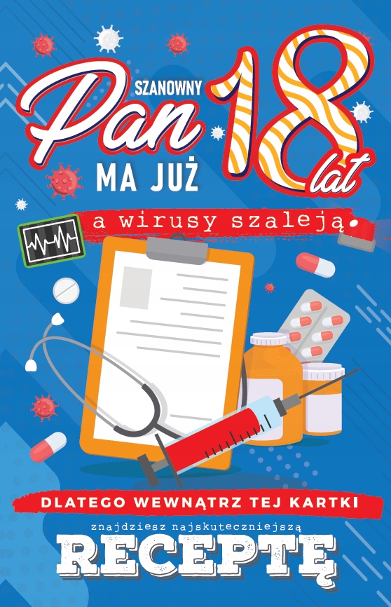 

Kartka z receptą na 18 urodziny Chłopaka