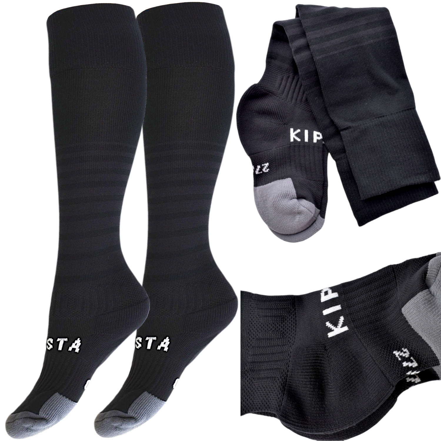 

Skarpety getry Kipsta Club piłkarskie czarne 31/34