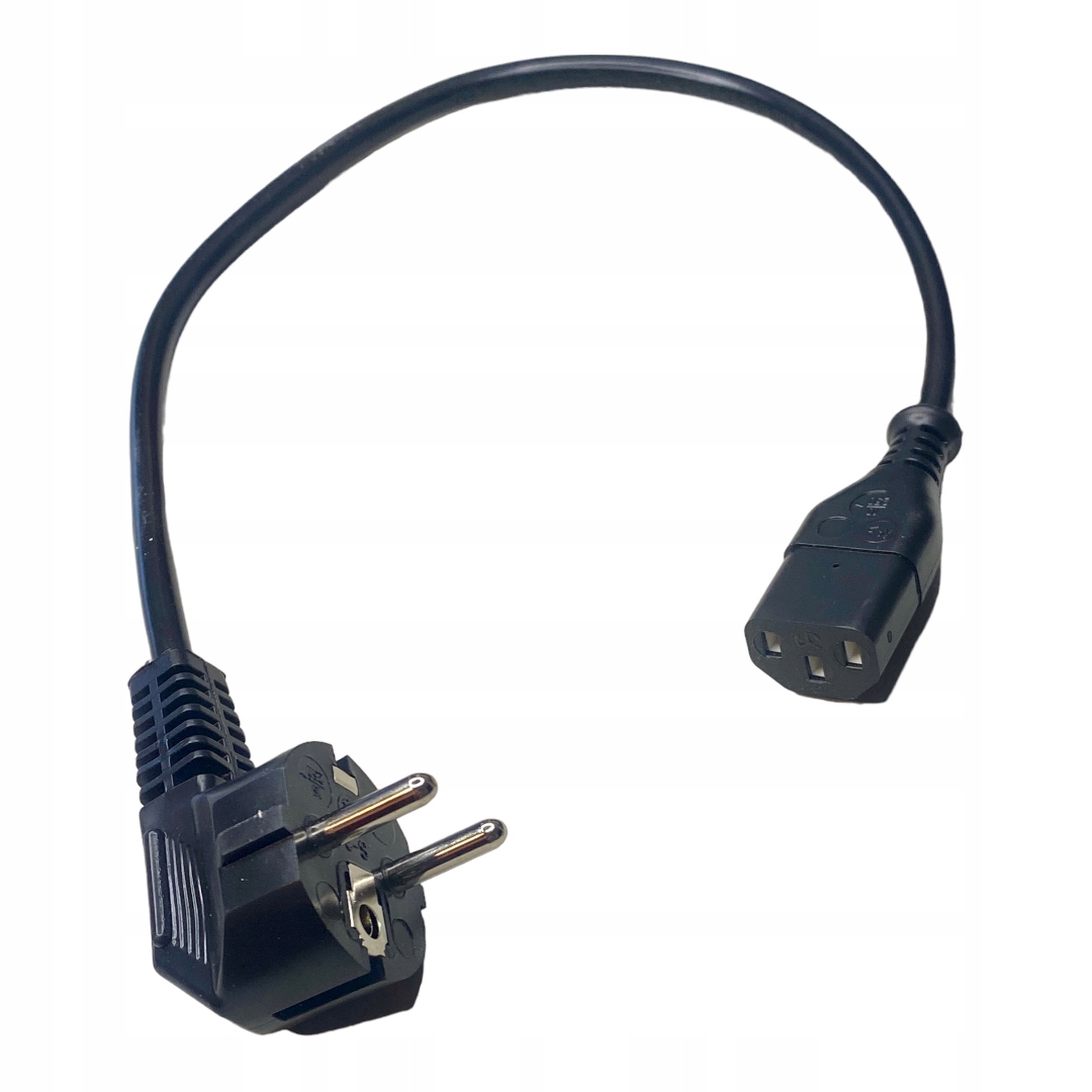 KABEL ZASILAJĄCY C13 prosty / SHUCKO kątowy 0,4m Marka RF Connectors