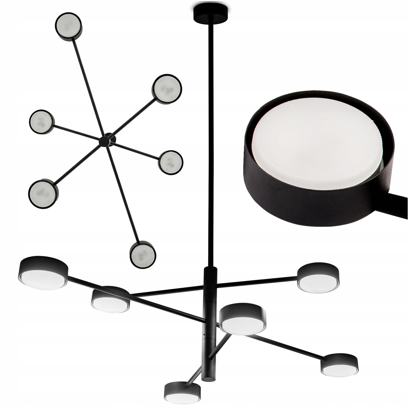 Závěsná lampa Lustr Halogenové stropní Led svítidlo 6x GX53 Reflektor Lof