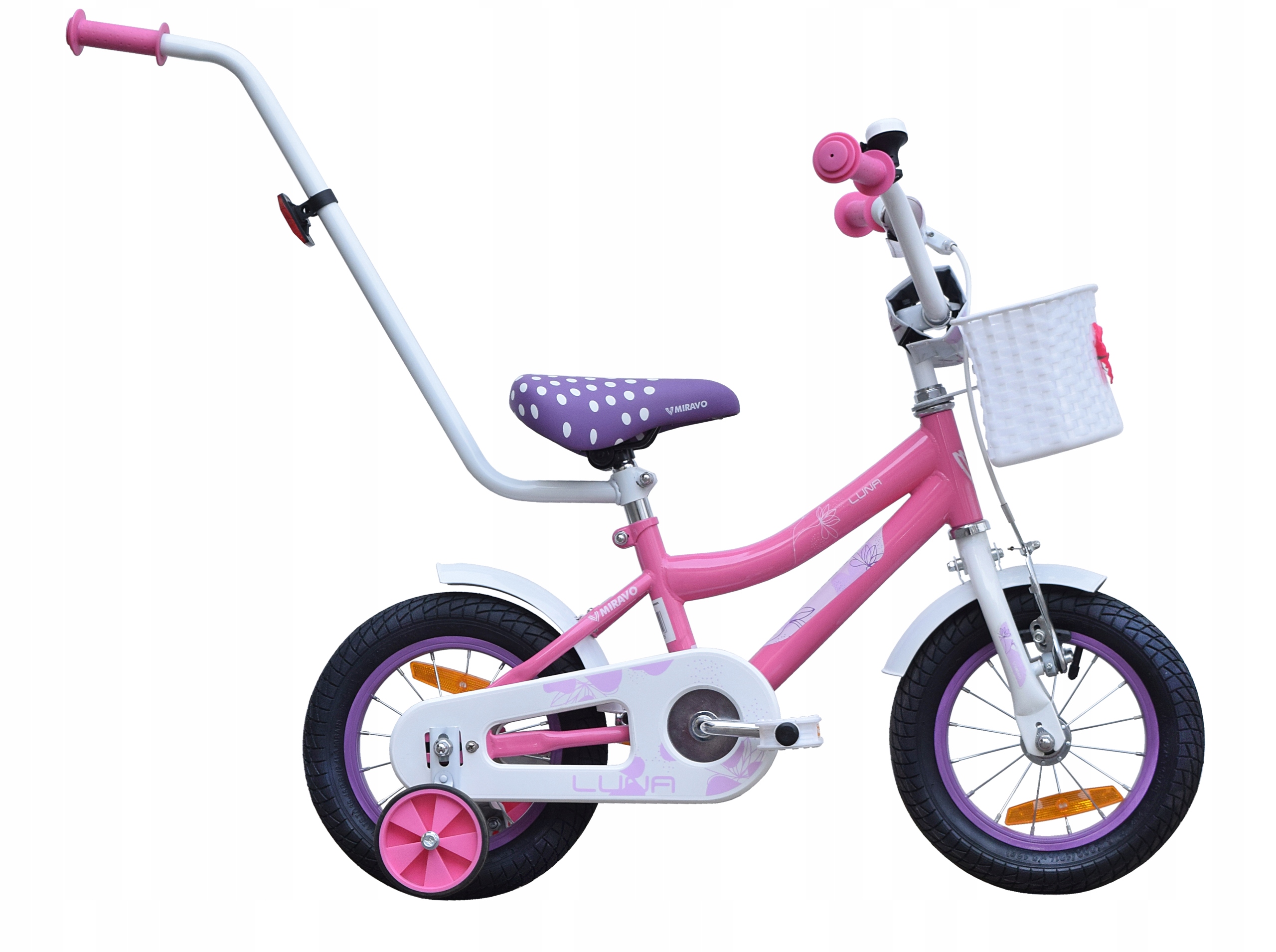 Rowerek Dziecięcy 12 Cali Rower Dla Dziewczynki Koszyk I Prowadnik