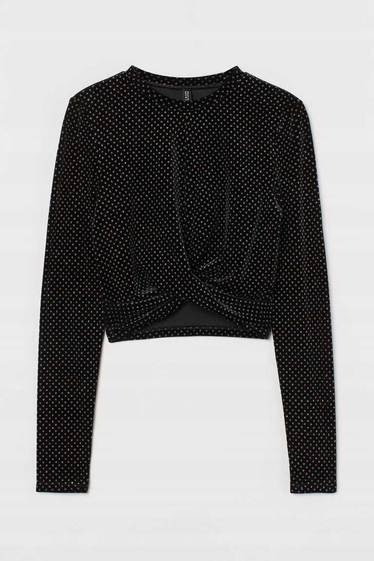 

H&m Bluzka Welurowy Top 38 M Brokatowy