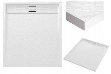 Bílá Obdélníková Sprchová Vanička 90 x 80 CM Kompozit Viva