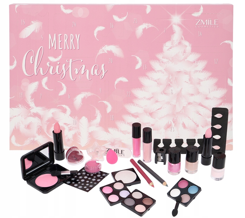 Адвент-календарь Zmile Cosmetics Pink And Fluffy 2025, 24 средства для макияжа и маникюра — фото 2