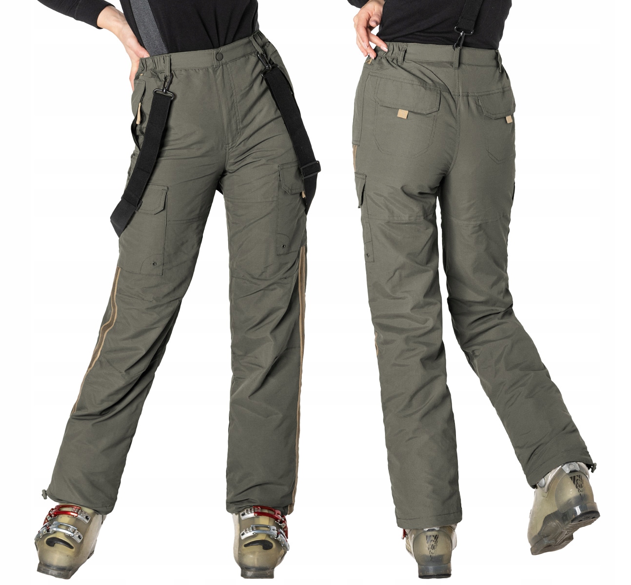 Ciepłe Sportowe Spodnie Narciarskie Damskie na Narty Snowboard 1132-02 XXL