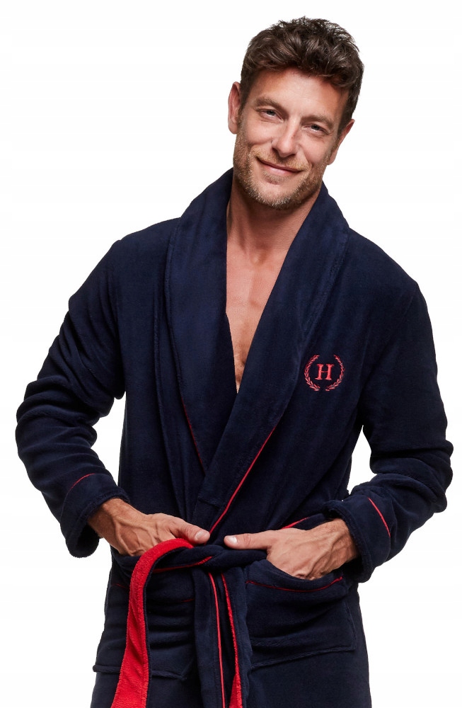 HENDERSON Szlafrok Męski Długi Rękaw 36375 59X L Rozmiar L