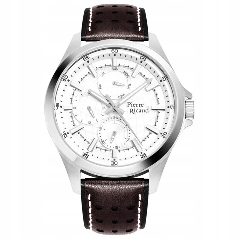 Pánské Hodinky Pierre Ricaud P97265.5B13QF s hnědým řemínkem