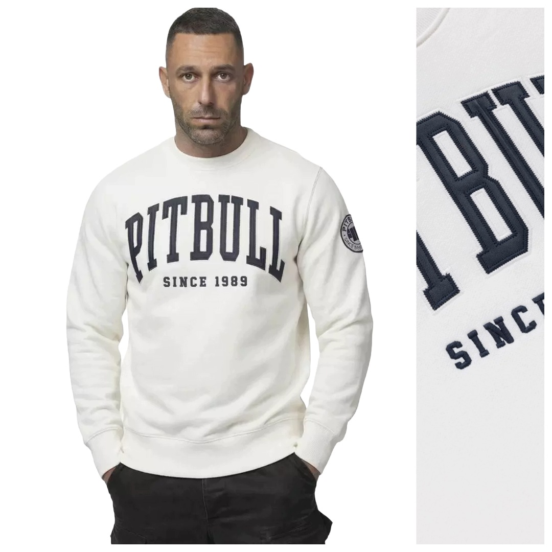Pánská mikina Pit Bull Logo „Norton“ – off white vel. L