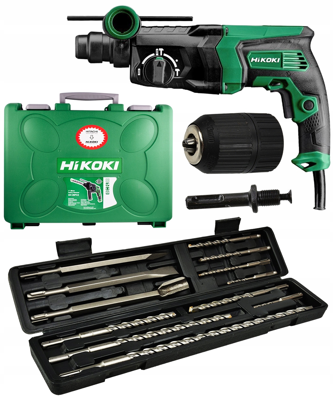 Hikoki DH26PC młotowiertarka 830W adapter+wiertła
