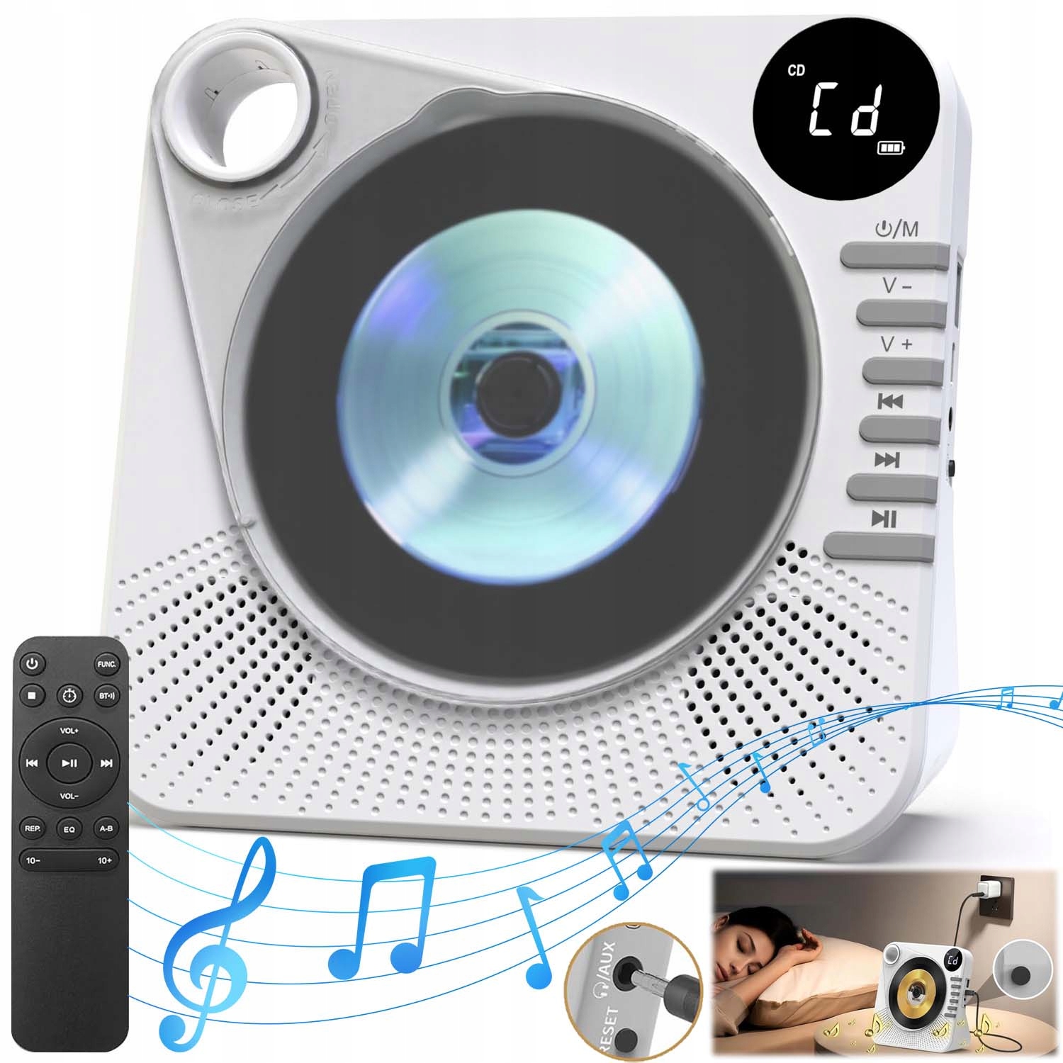 Přenosný Přehrávač CD Reproduktor Přehrávání Disku S Albem Bluetooth 5.0