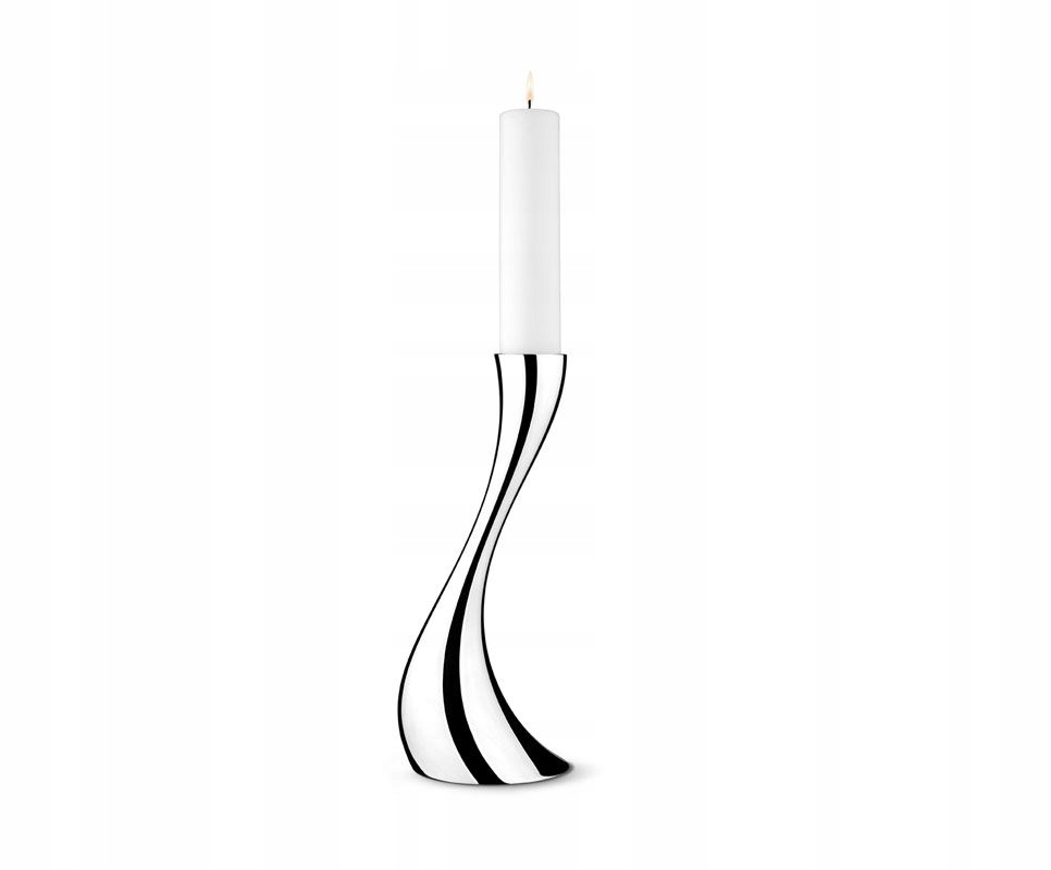 Georg Jensen Cobra Podlahový svietnik 40 cm strieborný leštená oceľ