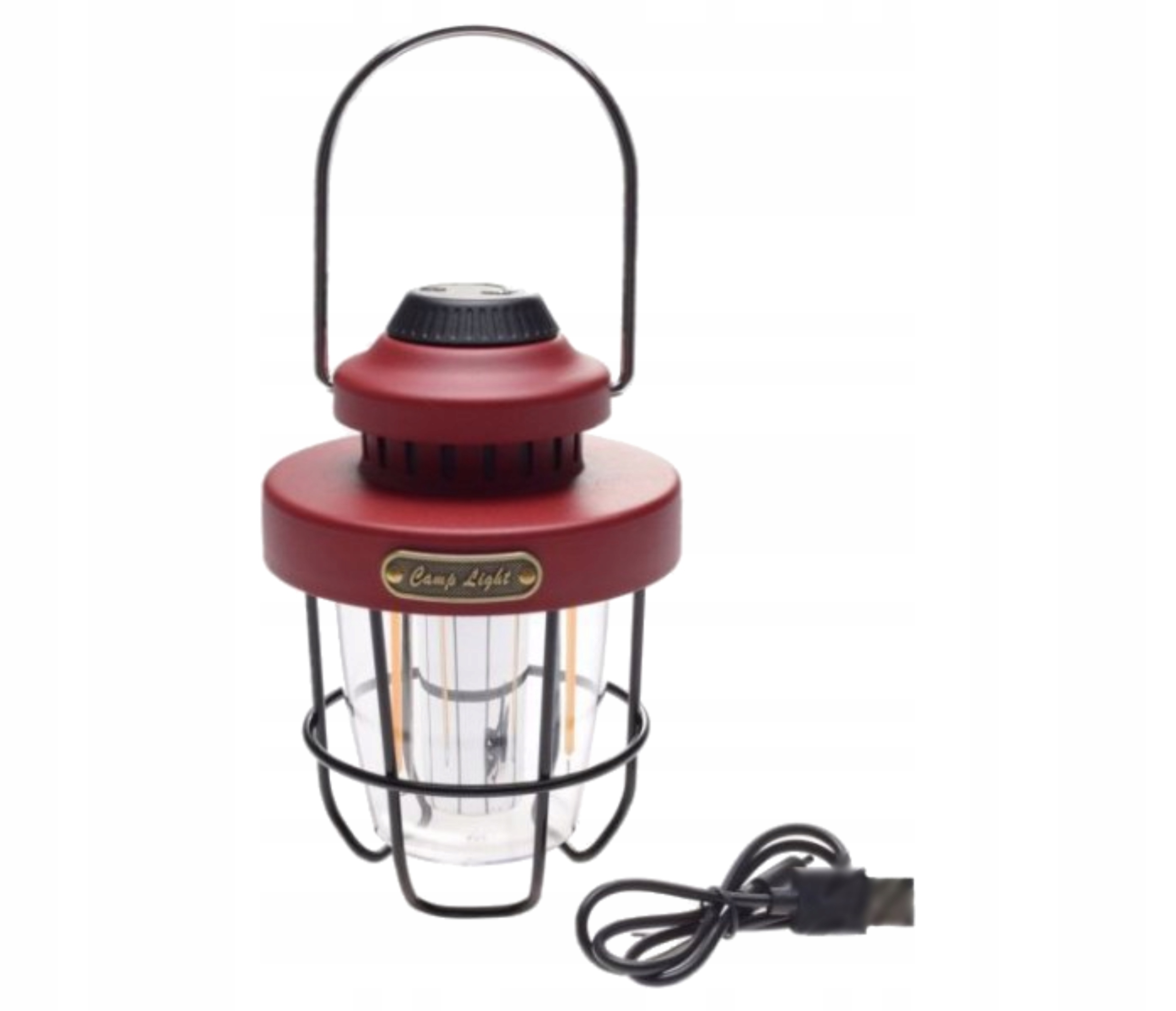Lampa Kempingowa Retro LED USB-C 1800 mAh Czerwona