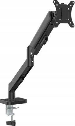 Czarny metalowy uchwyt biurkowy do monitora 13-32 cali.