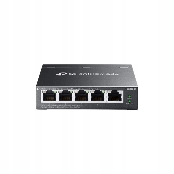 Switch TP-Link ES205GP 1x GLan, 5x GLan, 4x PoE+, 65W, Omáda Sdn