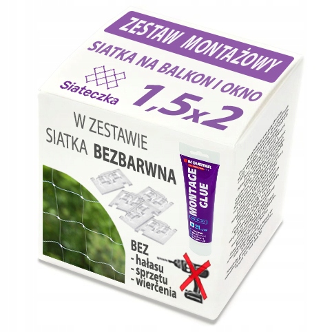 

Zestaw Siatka Na Okno Dla Kota Bez Wiercenia 1,5x2