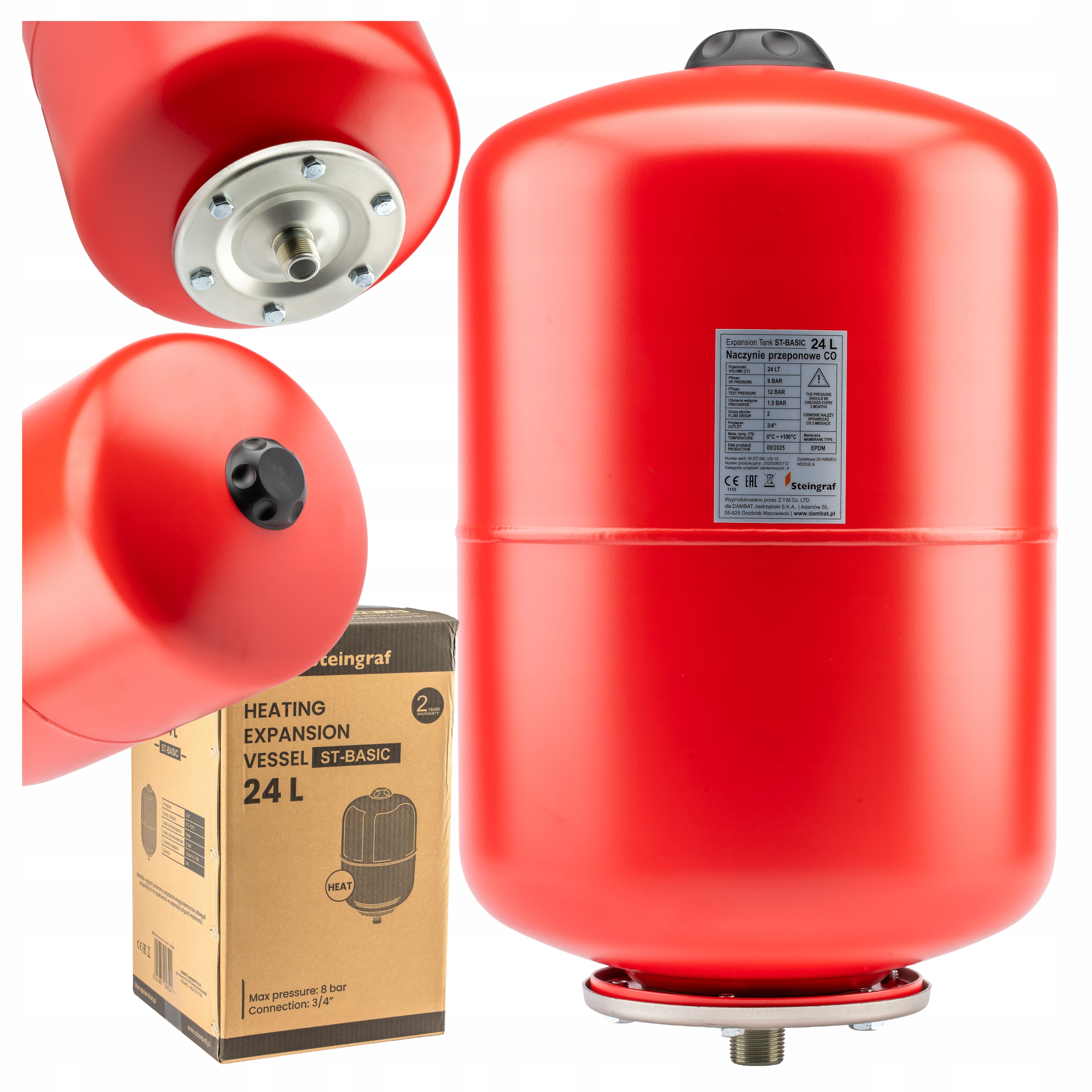 Naczynie Naczynko Przeponowe Wzbiorcze 24L Zbiornik Do Instalacji C.o.