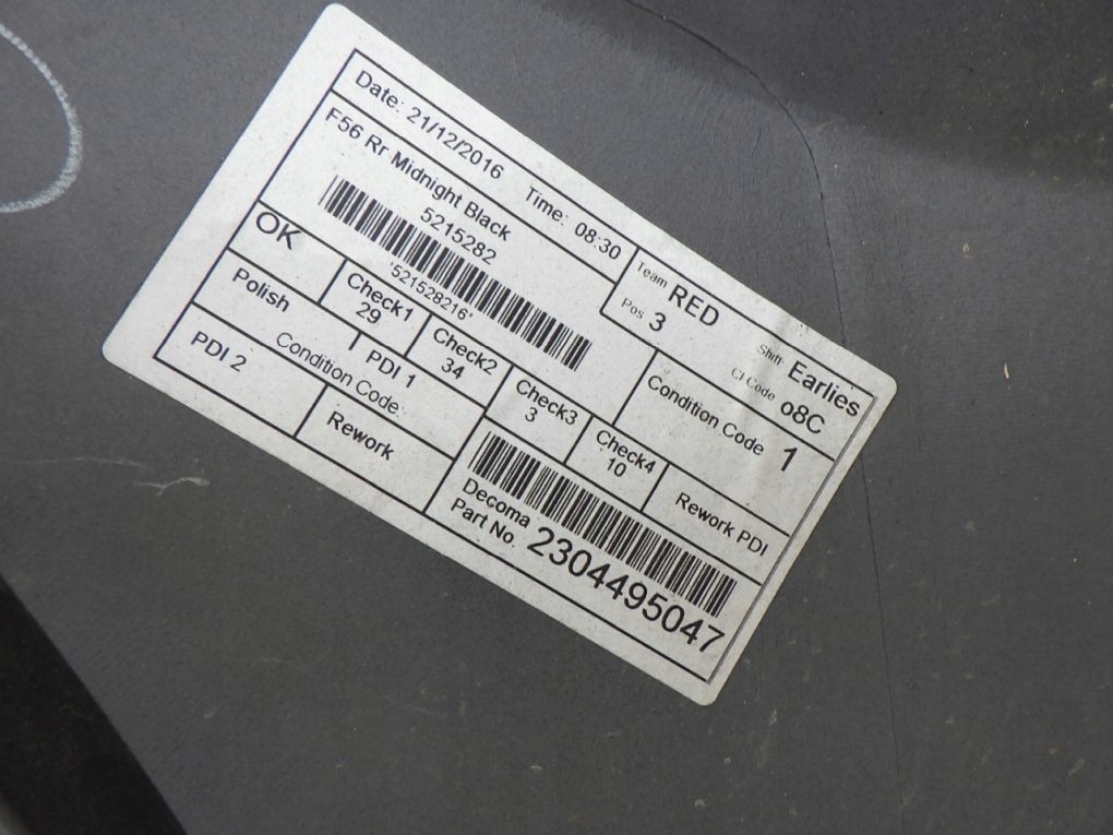 MINI COOPER ONE F56 14- bumper rear