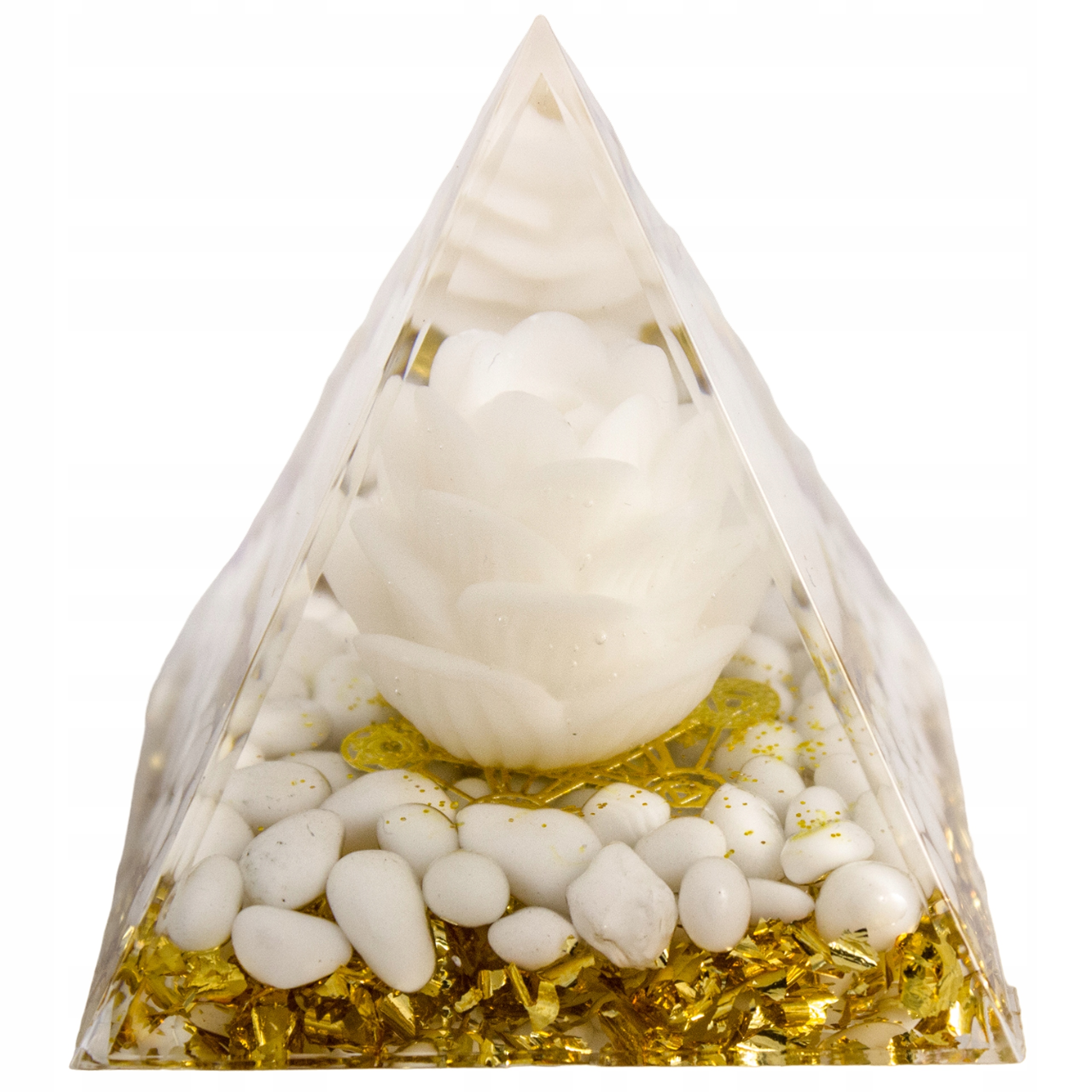 Pyramida Orgonit Achát Howlit Krychle Metatrona Harmonizační Pyramida 5cm